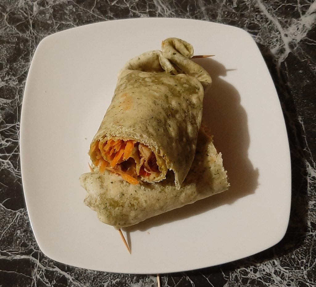 Spinach Tortilla Wrap - Traditional Grenadian and West Indian Cuisine